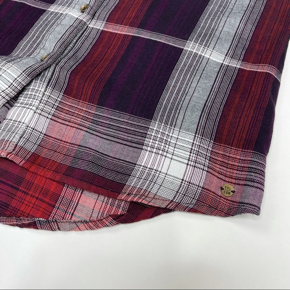 Volcom Purple Plaid Button Down Dress Size M. M - Picture 4 of 11